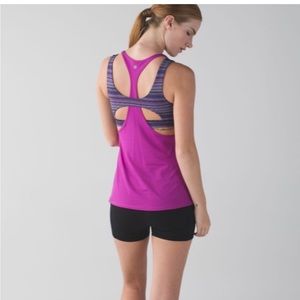 Lululemon all sport support tank top padded size 10ultra Violet space dye
